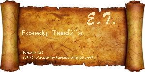 Ecsedy Tamás névjegykártya